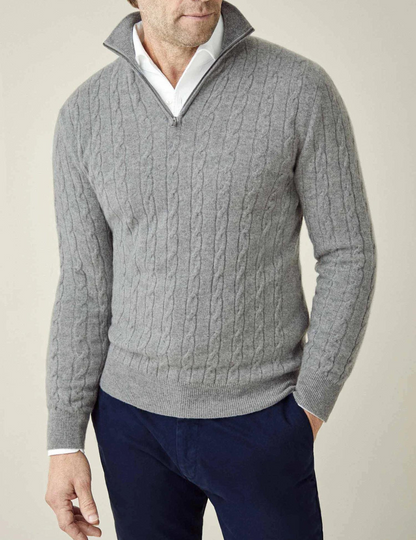 Dawson | Men's Quarter Zip Cable Knit Sweater
