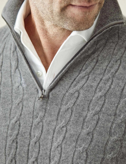 Dawson | Men's Quarter Zip Cable Knit Sweater
