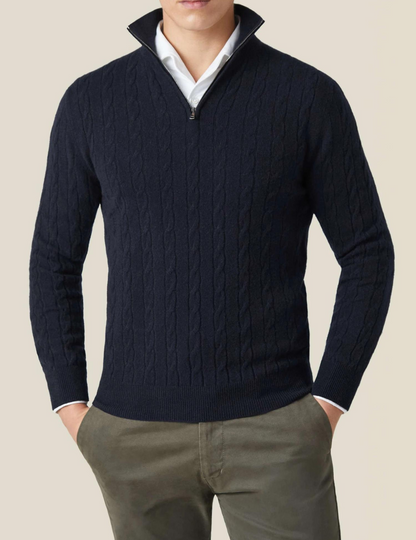 Dawson | Men's Quarter Zip Cable Knit Sweater