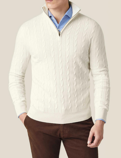 Dawson | Men's Quarter Zip Cable Knit Sweater