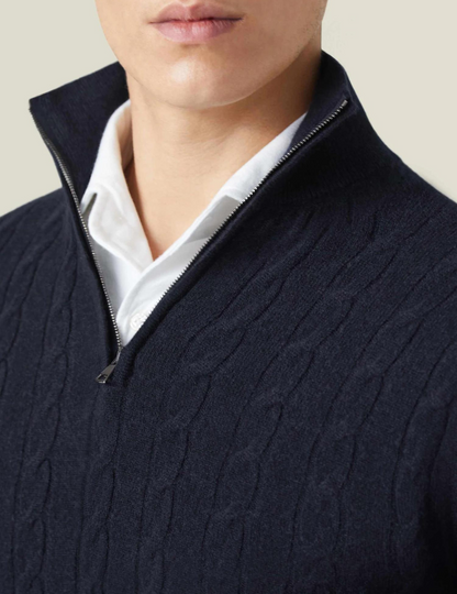 Dawson | Men's Quarter Zip Cable Knit Sweater