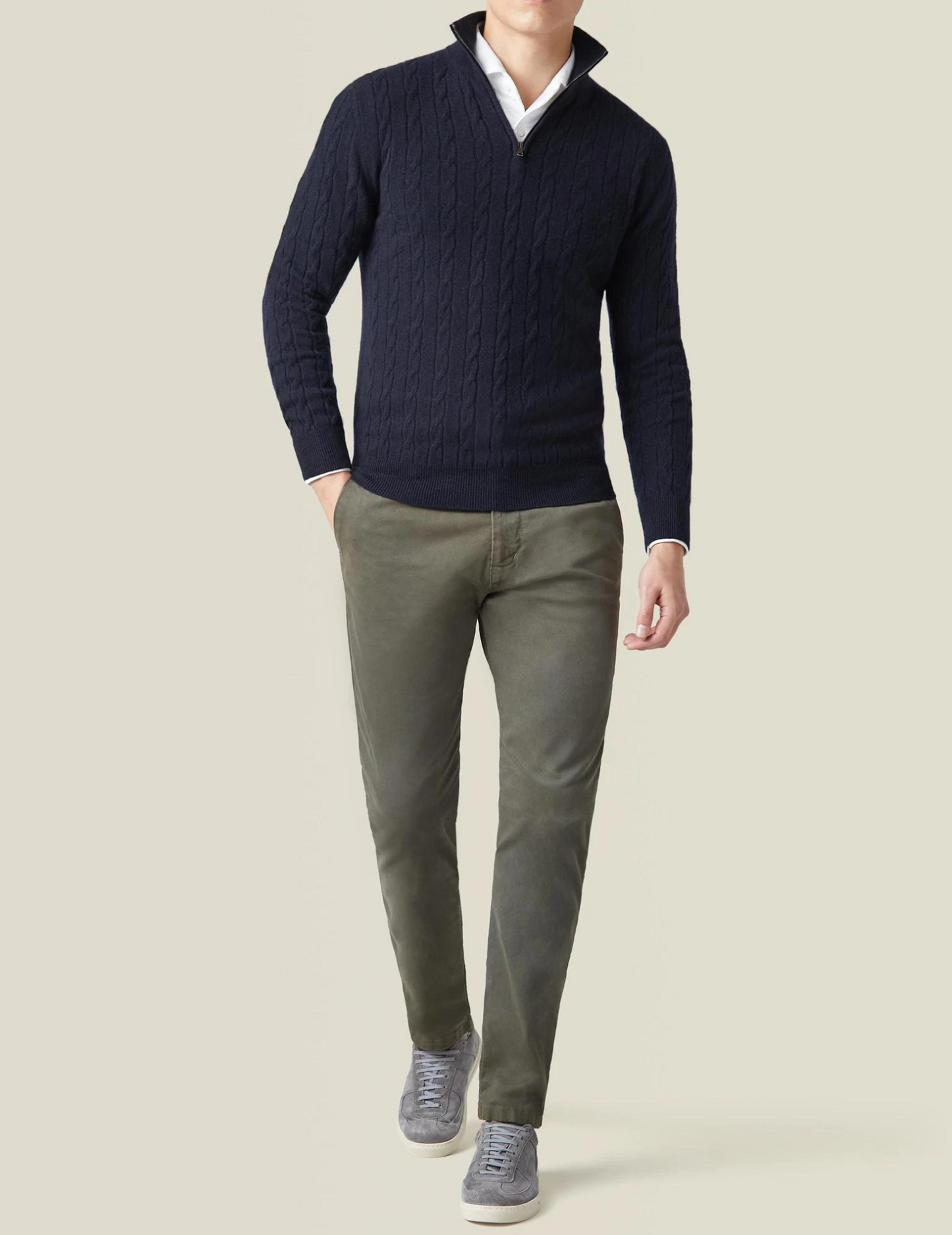 Dawson | Men's Quarter Zip Cable Knit Sweater