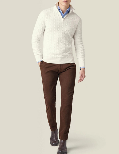 Dawson | Men's Quarter Zip Cable Knit Sweater