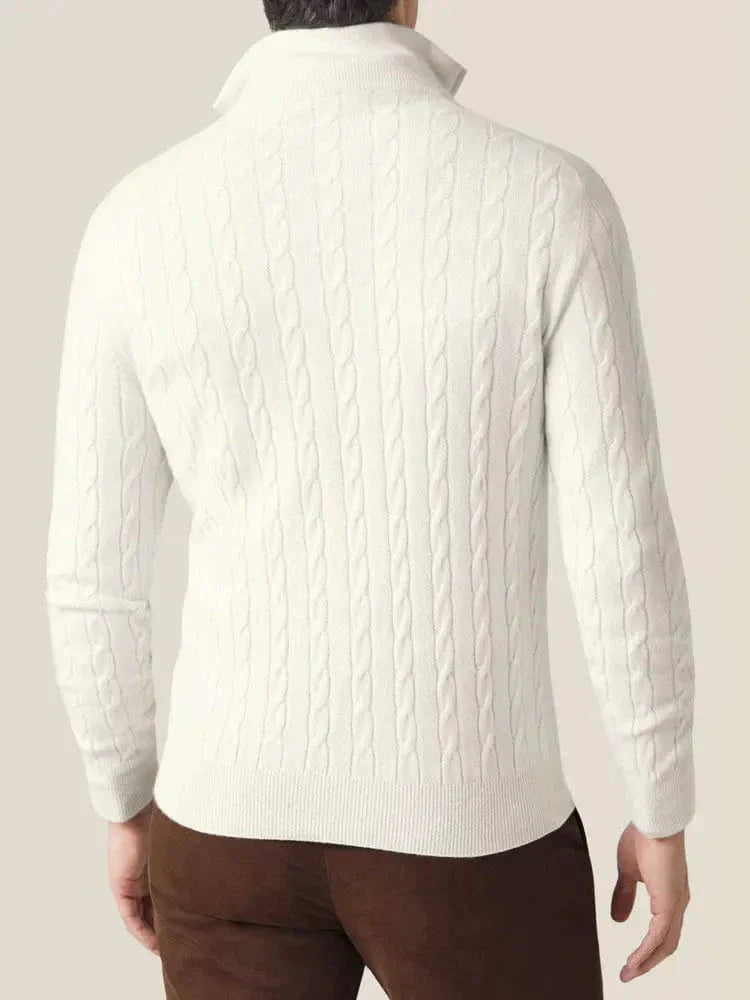 Dawson | Men's Quarter Zip Cable Knit Sweater