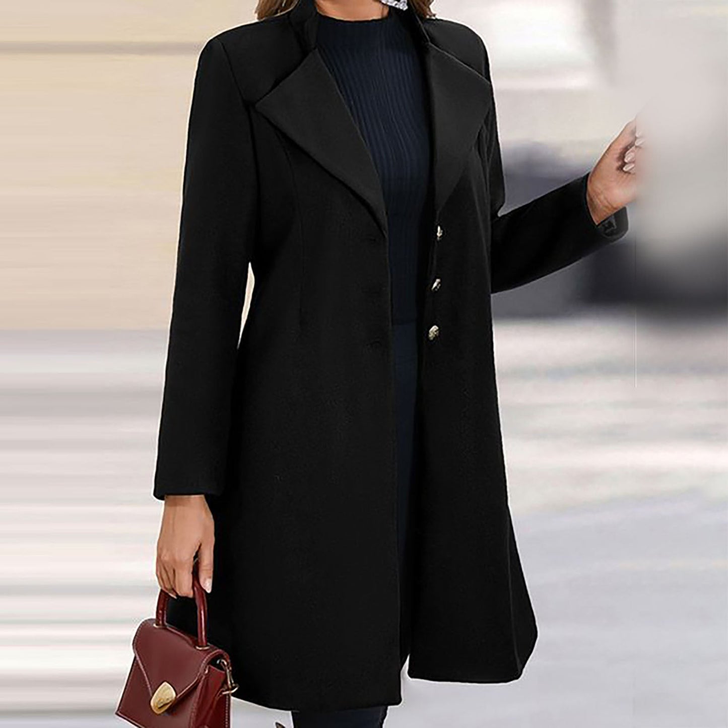 Elise | Tailored Longline Wool-Blend Coat
