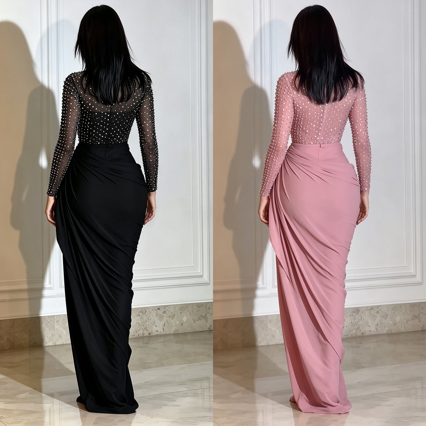 Formal Beaded Maxi Dress For Women
