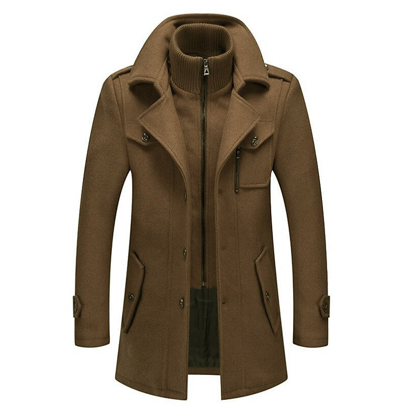 Edmund | Double-Breasted Wool-Look Pea Coat