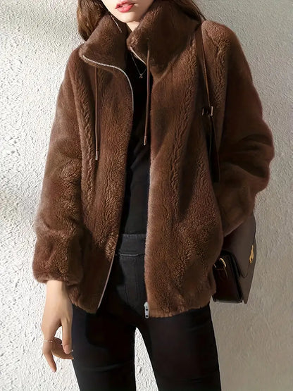 Phoebe | Women's Faux Fur Zip-Up Coat