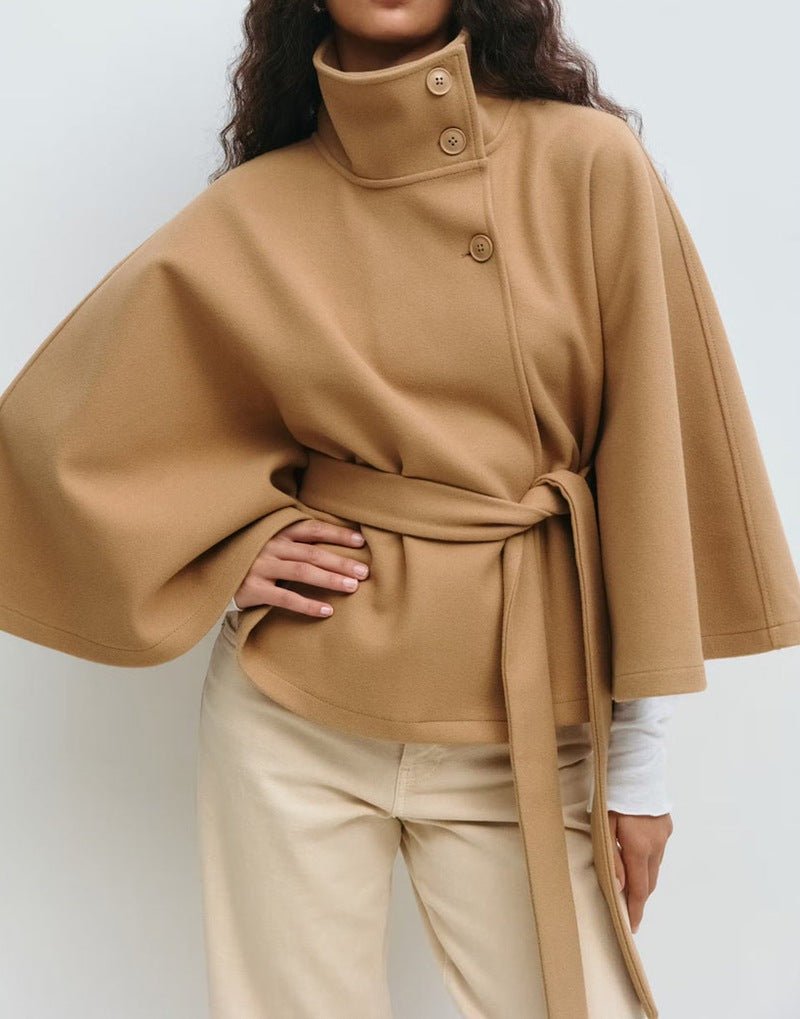 Matilda | Belted Cape Wool Blend Coat