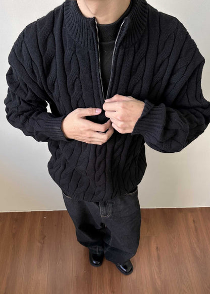 Andy | Men's Quarter-Zip Cable Knit Sweater