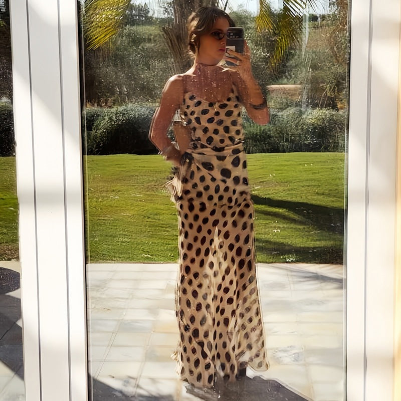 Polka Dot Maxi Dress For Women