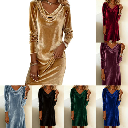 Velvet Midi Cocktail Dress For Women