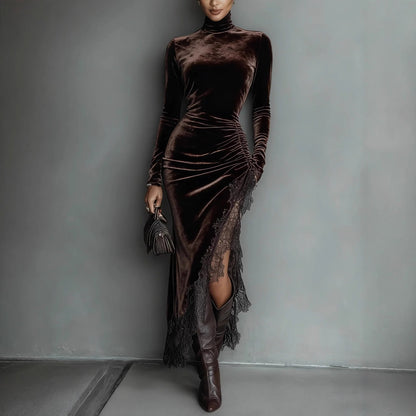Elegant Velvet Maxi Dress For Women