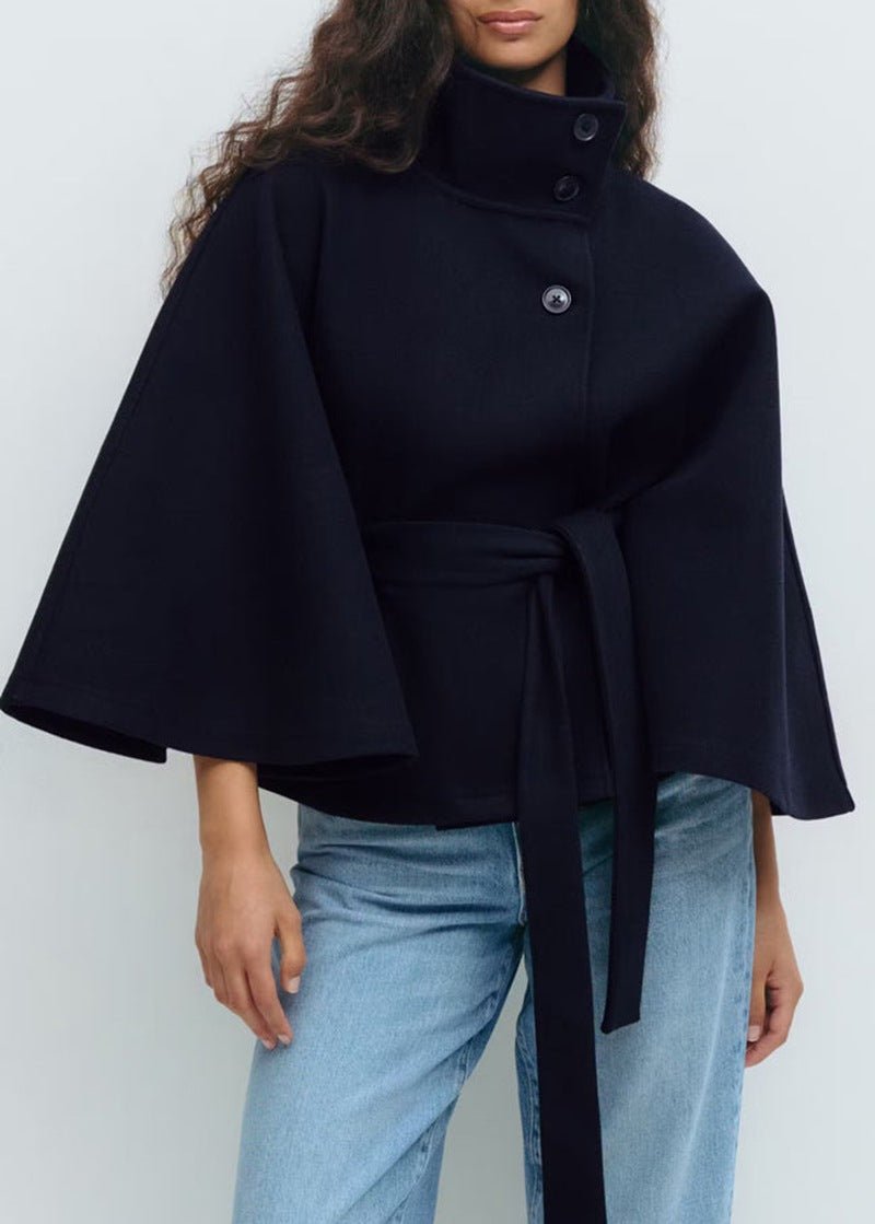 Matilda | Belted Cape Wool Blend Coat