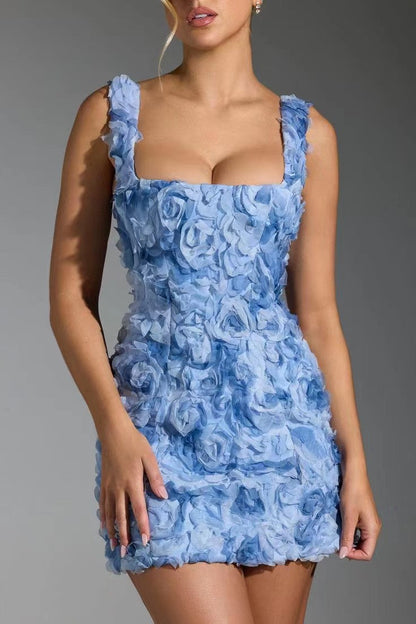 Floral Textured Cocktail Dress For Women