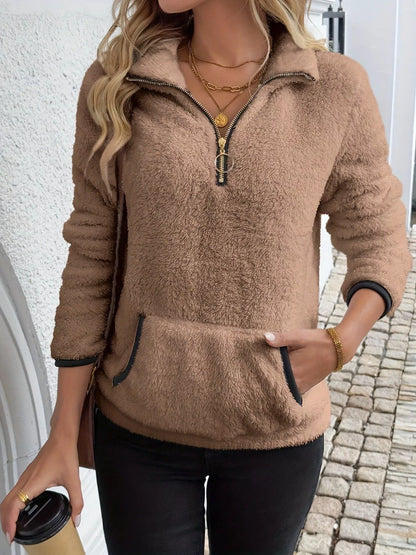 Helen | Women's Half-Zip Fleece Pullover Teddy Jumper