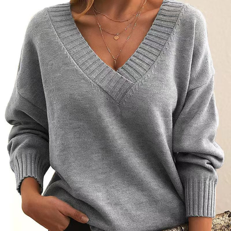 Erin | Women's Oversized V-Neck Sweater