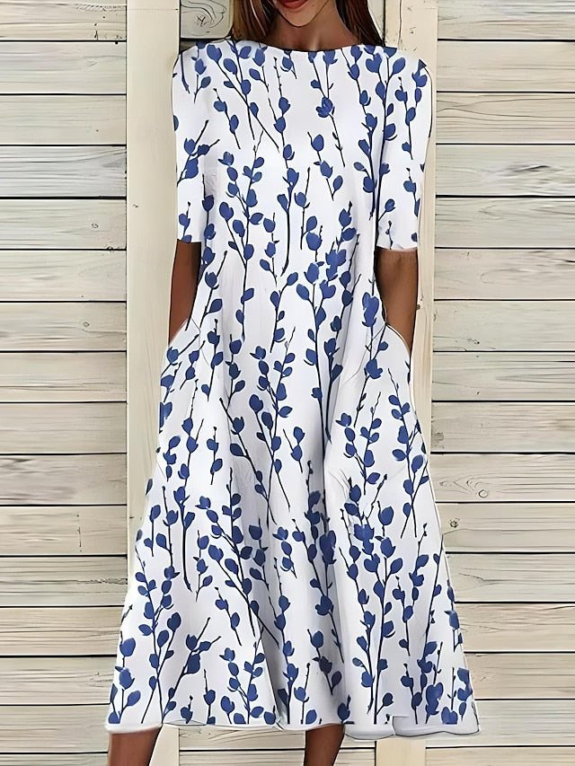 Sela | Coastal Floral Midi Dress