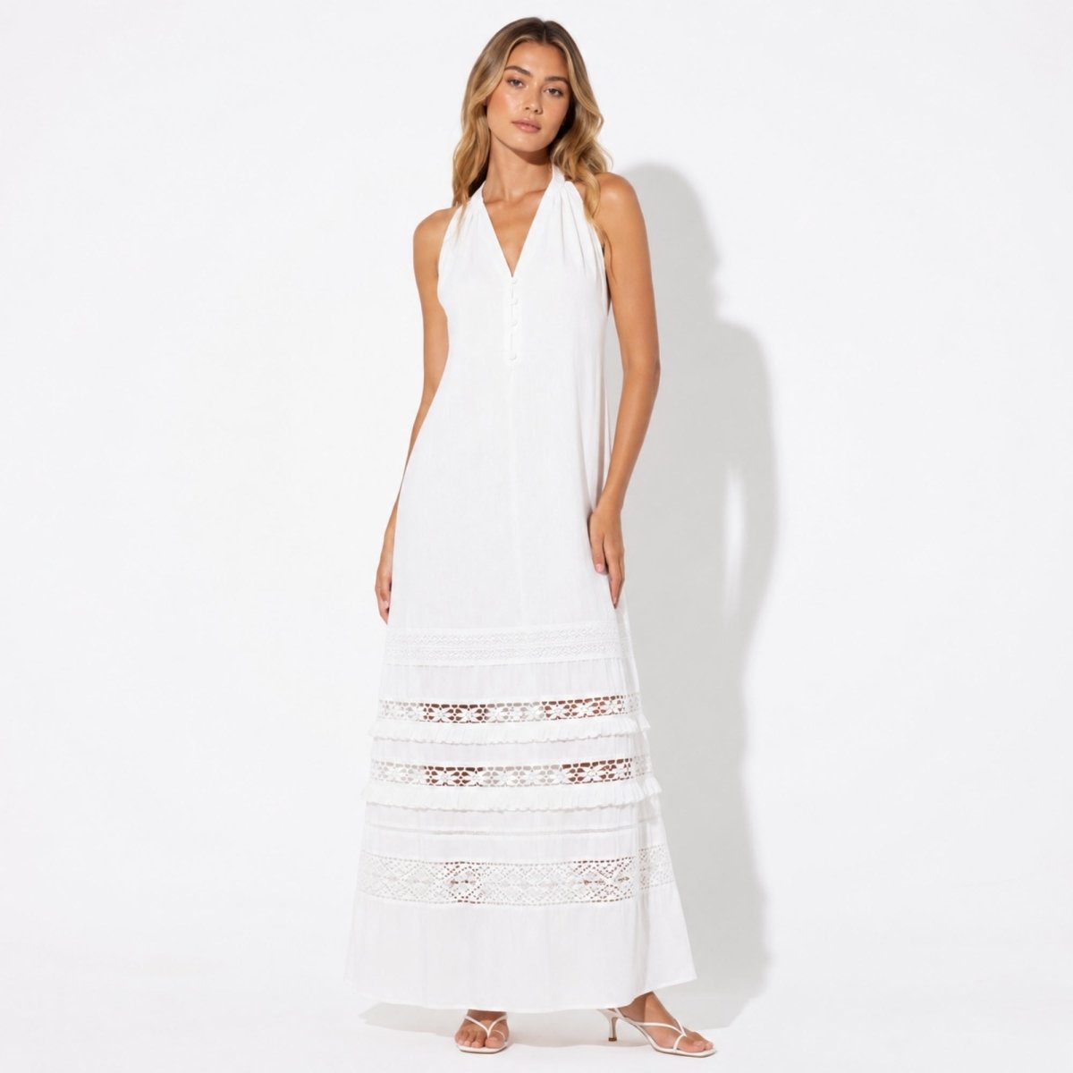 Vail | Women's Halter Lace Maxi Dress