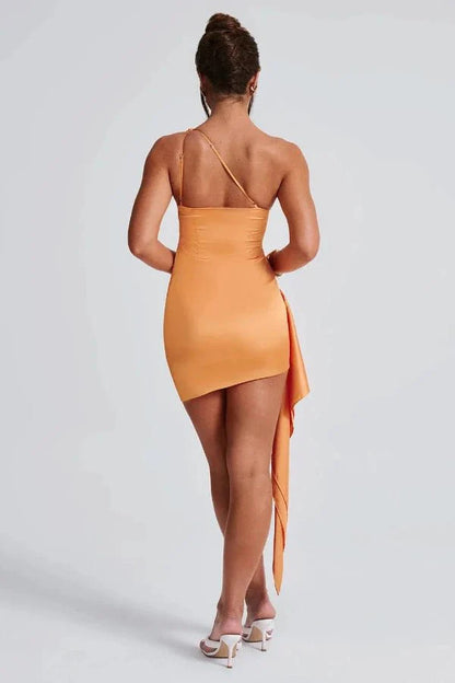 Chloe | One-Shoulder Satin Mini Dress