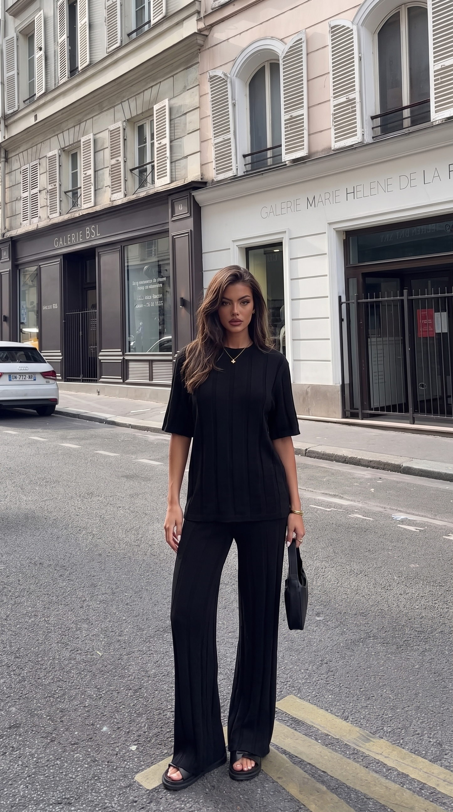 Bella | Wide Leg Ribbed Knit Pants