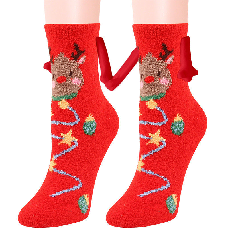 Praline | Christmas Socks Magnetic Hands Fluffy Knit