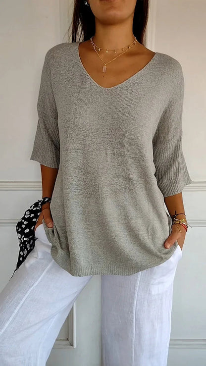 Kiara | Women's Oversized V-Neck Sweater Top