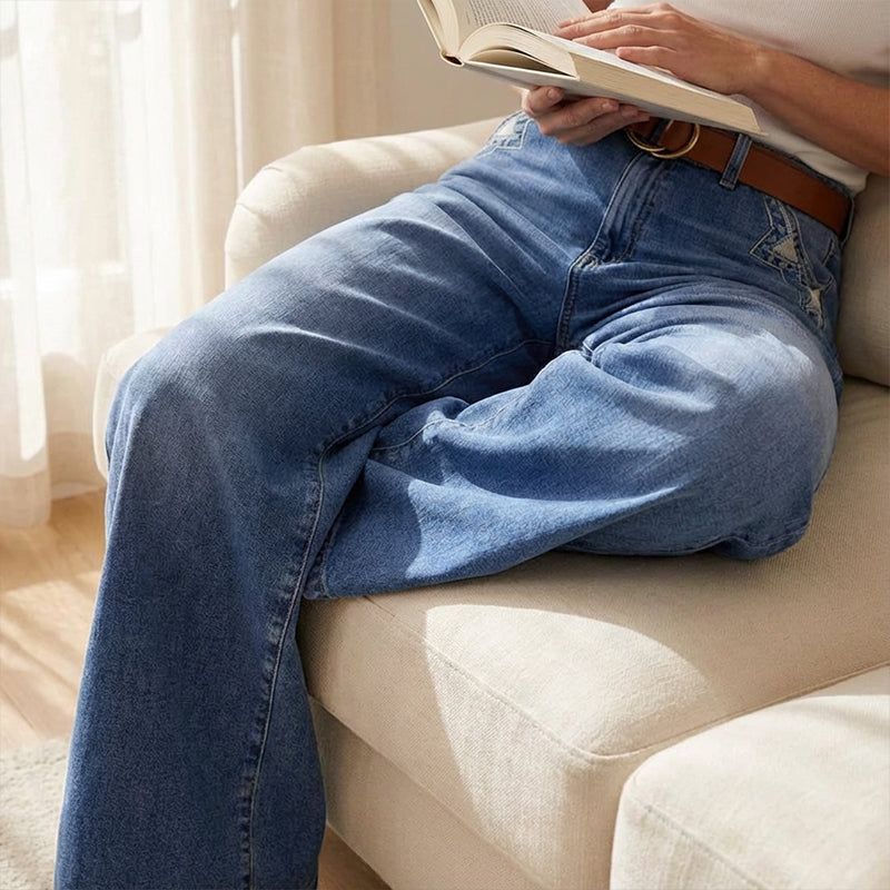 Petra | Retro High Waisted Wide Leg Jeans
