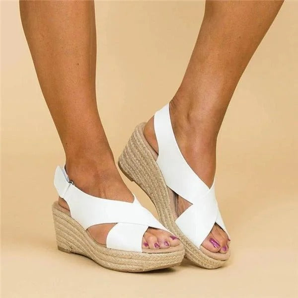 Women's Orthopedic Wedge Espadrille Cross-Strap Sandals