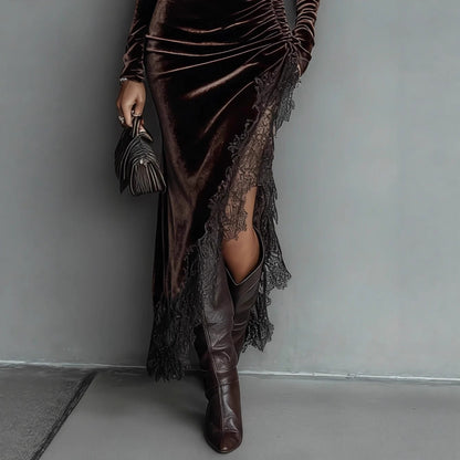 Elegant Velvet Maxi Dress For Women