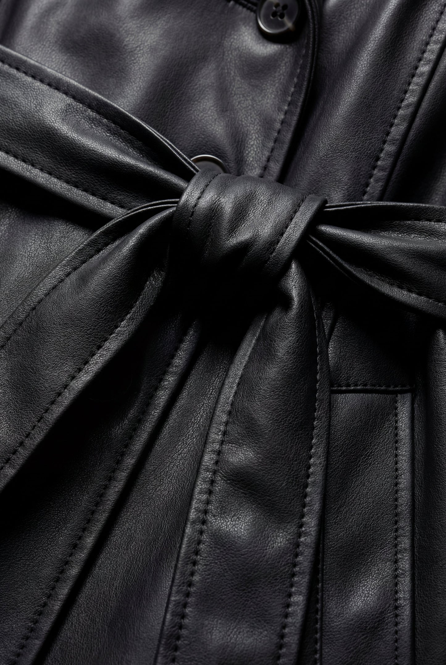 Raven | Women's Belted Faux Leather Trench Coat