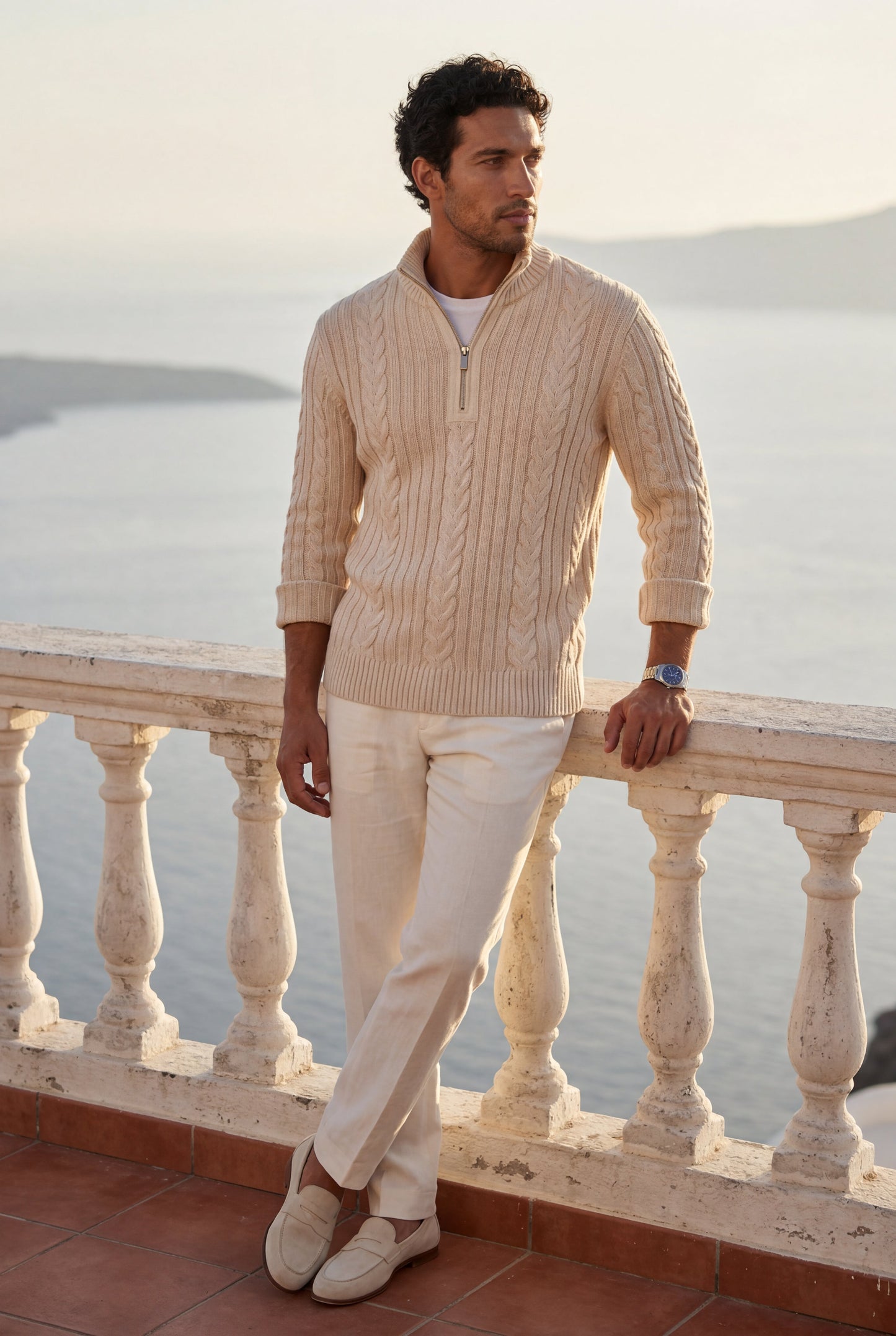 Knox | Men's Cable Knit Half-Zip Sweater