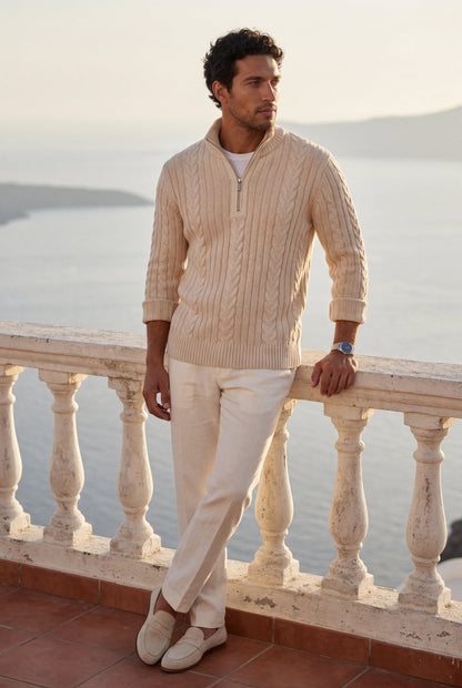 Knox | Men's Cable Knit Half-Zip Sweater