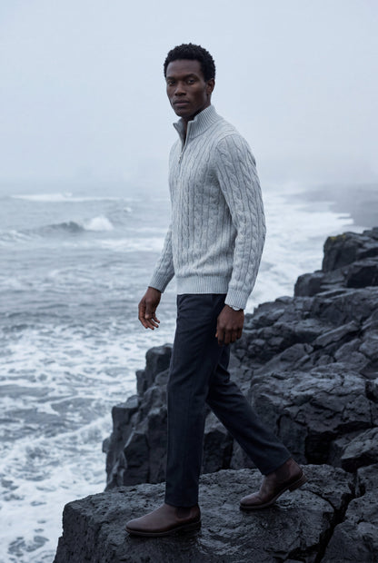 Knox | Men's Cable Knit Half-Zip Sweater