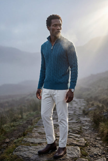 Knox | Men's Cable Knit Half-Zip Sweater