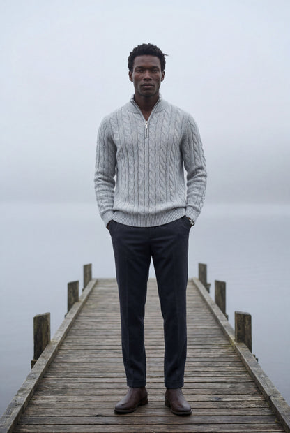 Knox | Men's Cable Knit Half-Zip Sweater