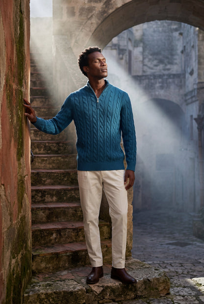 Knox | Men's Cable Knit Half-Zip Sweater