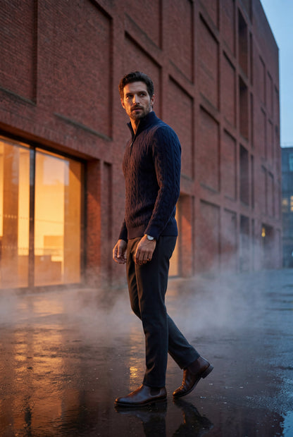 Knox | Men's Cable Knit Half-Zip Sweater