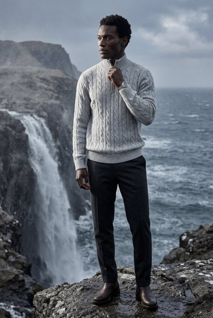 Knox | Men's Cable Knit Half-Zip Sweater