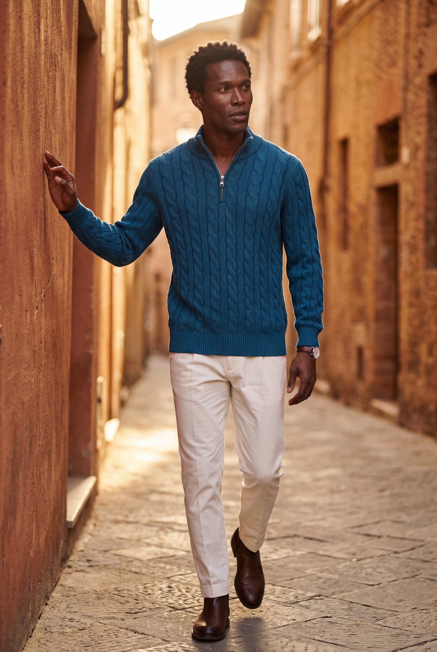 Knox | Men's Cable Knit Half-Zip Sweater
