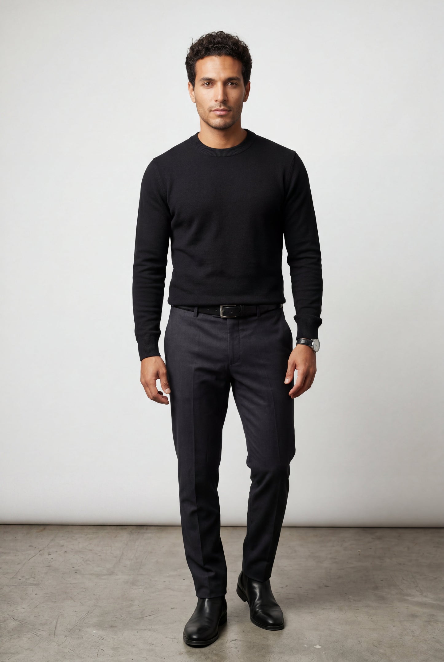 Flynn | Men's Classic Crewneck Sweater, Fine Knit