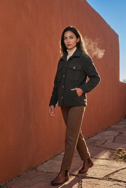 Fern | Women's Teddy Shacket, Relaxed Plush Jacket