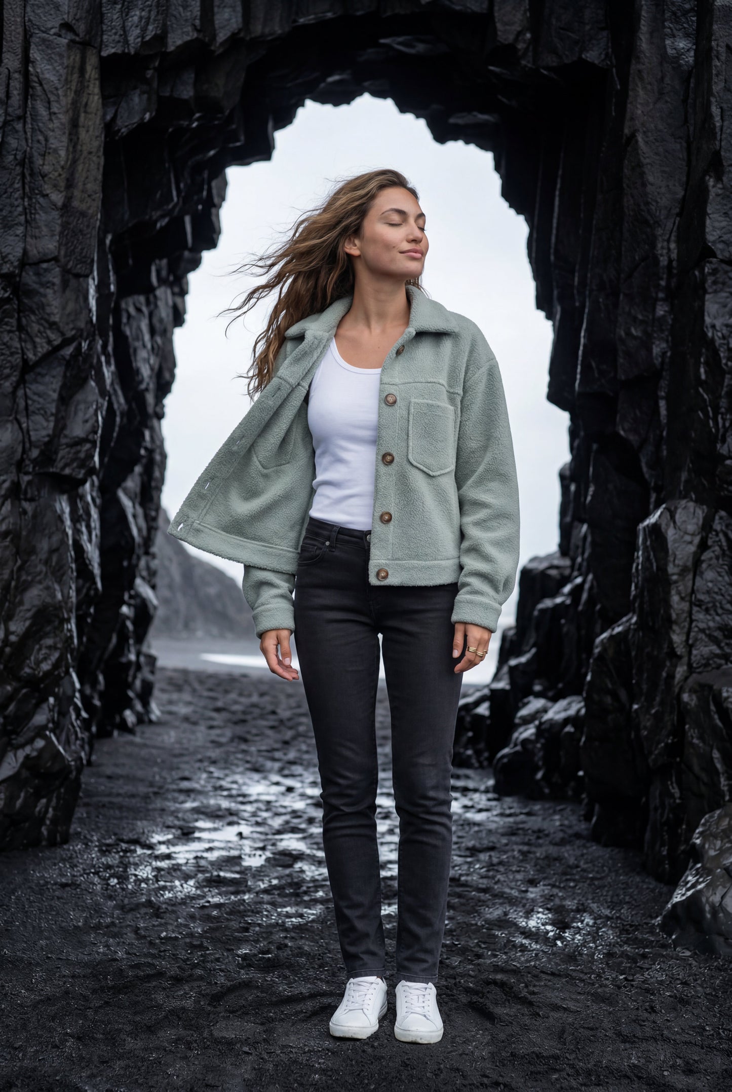 Fern | Women's Teddy Shacket, Relaxed Plush Jacket