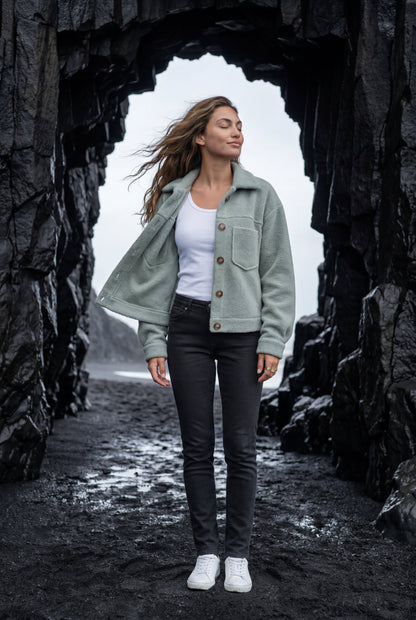 Fern | Women's Teddy Shacket, Relaxed Plush Jacket
