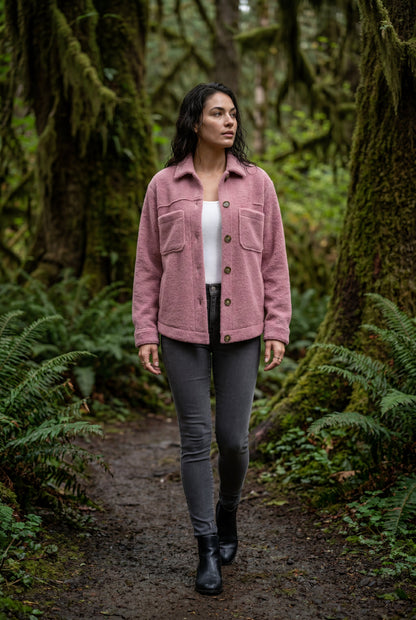 Fern | Women's Teddy Shacket, Relaxed Plush Jacket