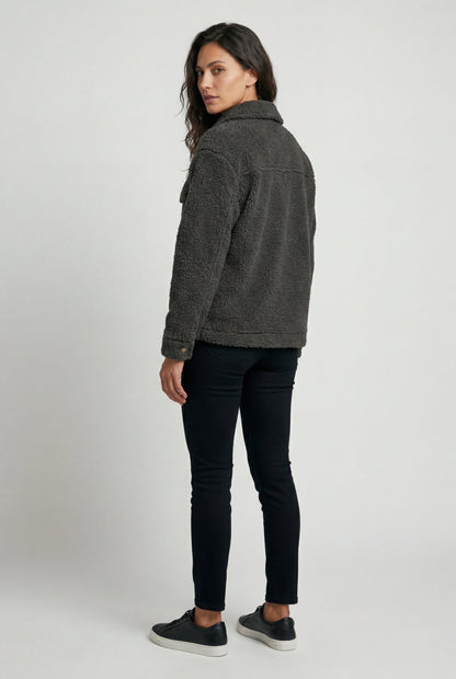 Fern | Women's Teddy Shacket, Relaxed Plush Jacket