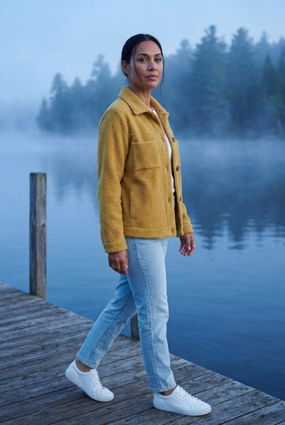 Fern | Women's Teddy Shacket, Relaxed Plush Jacket