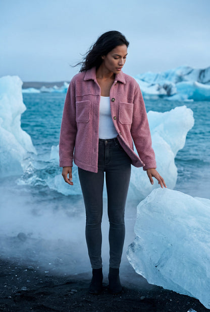 Fern | Women's Teddy Shacket, Relaxed Plush Jacket