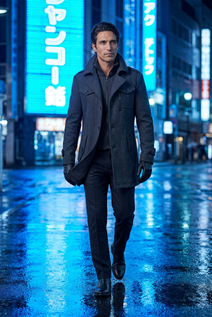 Zane | Men's Slim Fit Tailored Winter Coat, Stand Collar