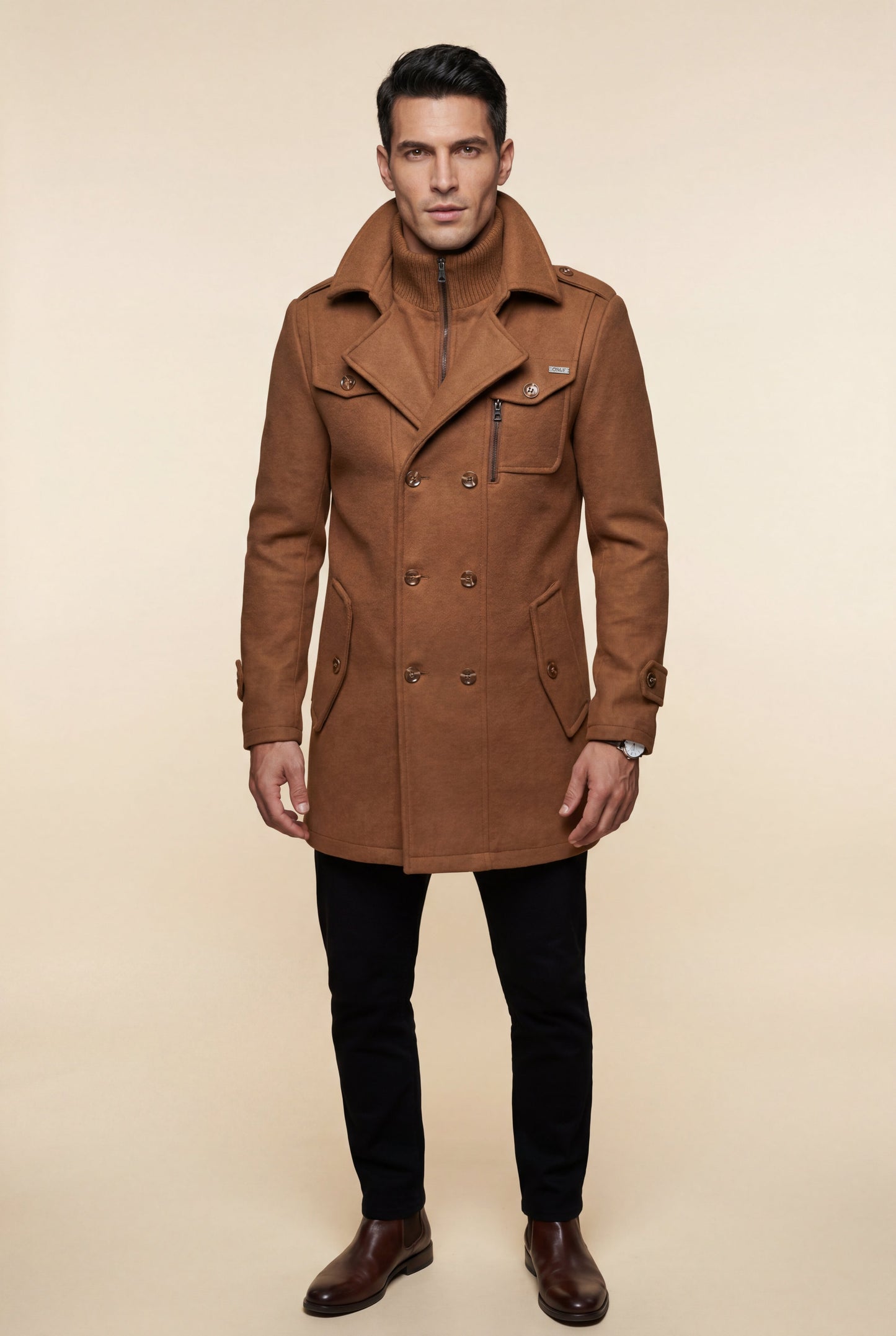 Zane | Men's Slim Fit Tailored Winter Coat, Stand Collar